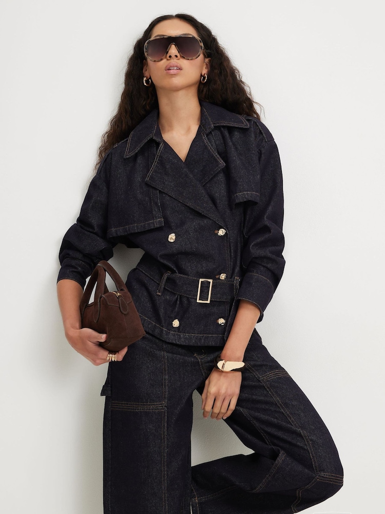River Island Denim Trench Coat - Imagen 2 de 4