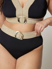River Island Black Plus Elastic High Waisted Buckle Briefs - Image 10 of 12