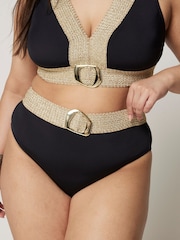 River Island Black Plus Elastic High Waisted Buckle Briefs - Image 4 of 12