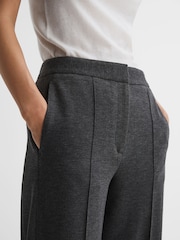 Reiss Grey Melange Iria Wool Blend Wide Leg Suit Trousers - Image 3 of 4