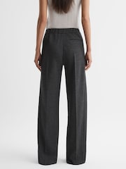 Reiss Grey Melange Iria Wool Blend Wide Leg Suit Trousers - Image 4 of 4