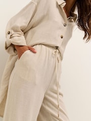 Kaffe Yellow Liny Elastic Waist Casual Trousers - Image 3 of 5
