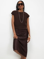 بني - فستان تانك 2في1 من River Island - صورة 2 من 4
