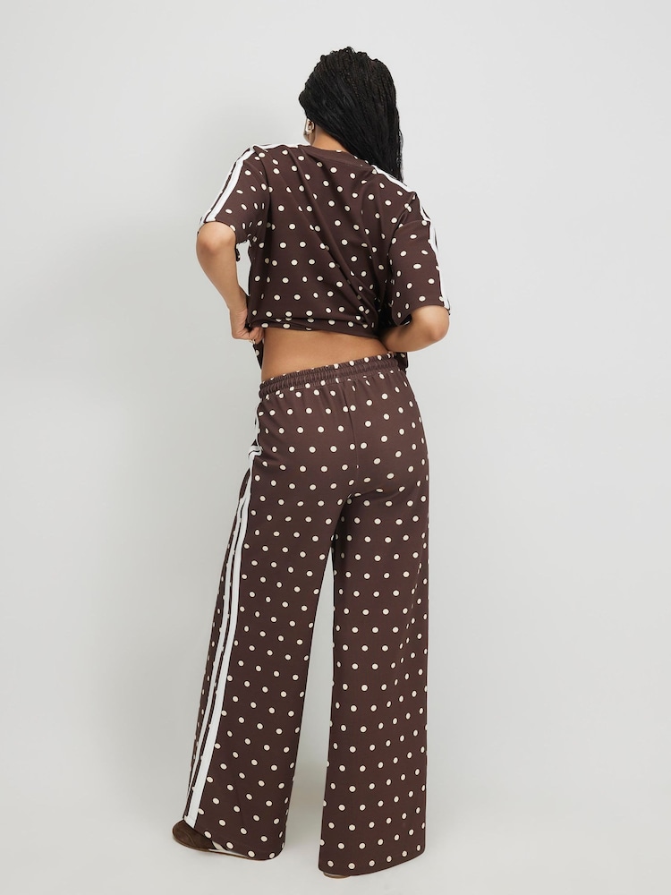 River Island Brown Polka Dot Neoprene Tape Trousers - Image 2 of 4
