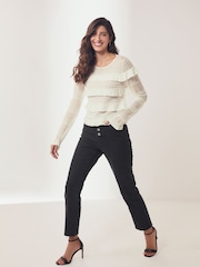 Ecru White Pointelle Frill Jumper - Image 2 of 7