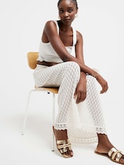 River Island Gold Cut Out Strap Leather Sandals - Image 1 of 4