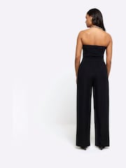 River Island Black Triple Pleat Wide Leg Trousers - Image 3 of 6