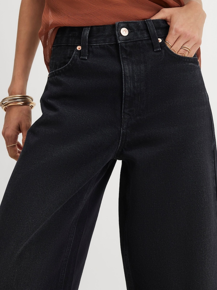 River Island Black Twist Seam Barrel Jeans - Image 4 of 4 River Island Black Twist Seam Barrel Jeans - Image 4 of 4