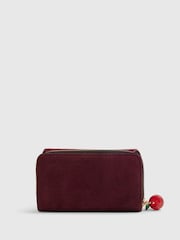 River Island Red Suede Logo Flap Purse - Image 2 of 5