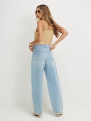 River Island Blue Twist Seam Barrel Jeans - Image 2 of 4