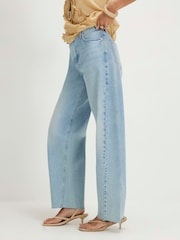 River Island Blue Twist Seam Barrel Jeans - Image 3 of 4