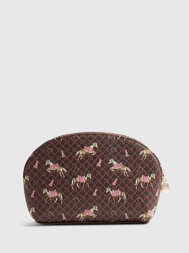 River Island Brown Horse Print Makeup Pouch - Image 2 of 5 River Island Brown Horse Print Makeup Pouch - Image 2 of 5