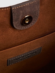 River Island Brown Panelled Suede Slouch Bag - Image 4 of 4