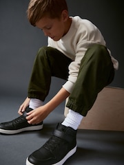 Black Elastic Lace High Top Trainers - Image 2 of 8