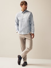 Blue Stretch Oxford Printed Long Sleeve Shirt - Image 2 of 7