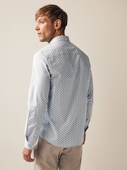 Blue Stretch Oxford Printed Long Sleeve Shirt - Image 3 of 7
