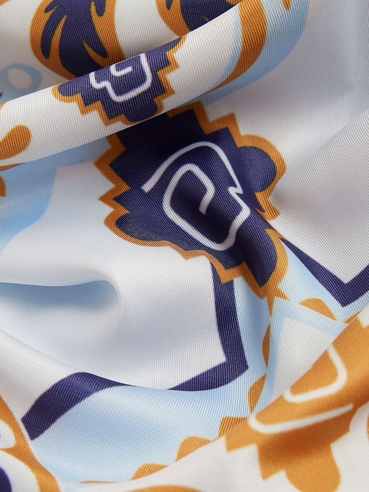 River Island Blue Tapestry Fringe Scarf - Image 2 of 2