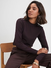 River Island Brown Pretty Trim Top - Image 4 of 4