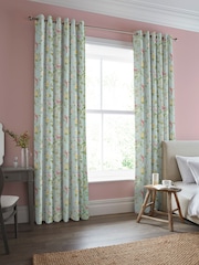 Laura Ashley Duck Egg Summer Palace Made to Measure 100% Cotton Curtains - Image 2 of 5