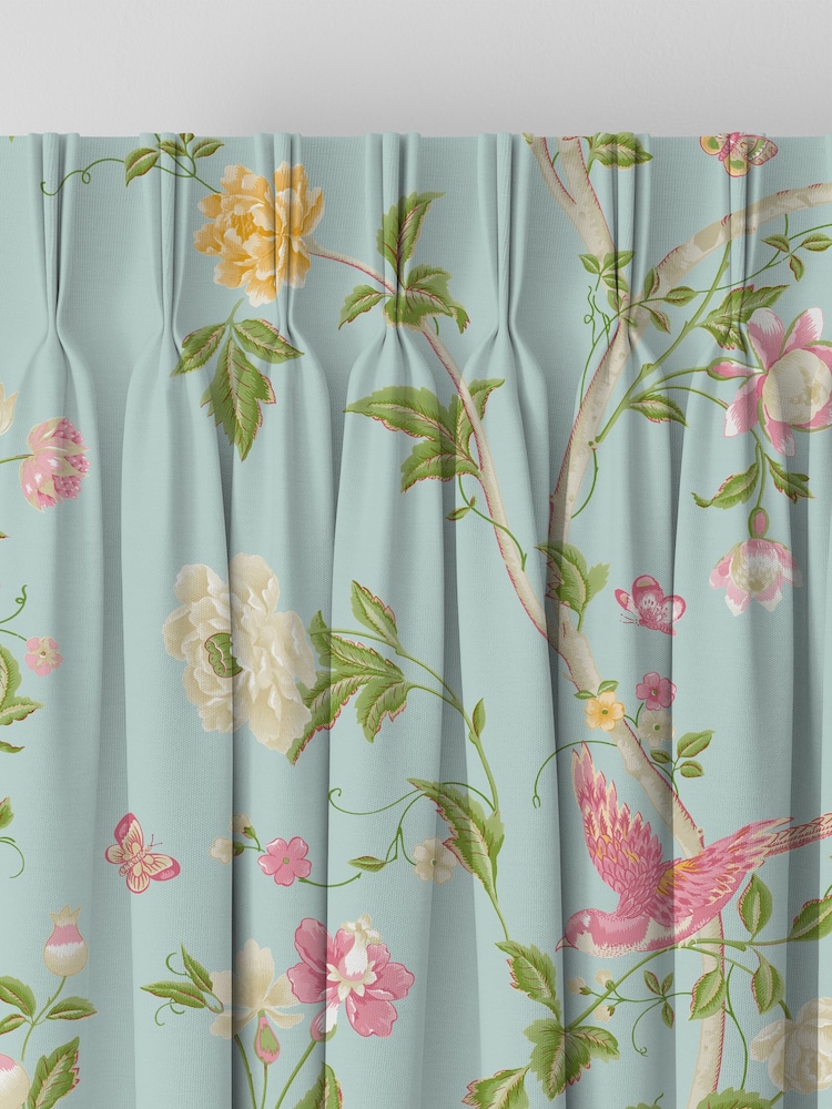Laura Ashley Duck Egg Summer Palace Made to Measure 100% Cotton Curtains - Image 5 of 5