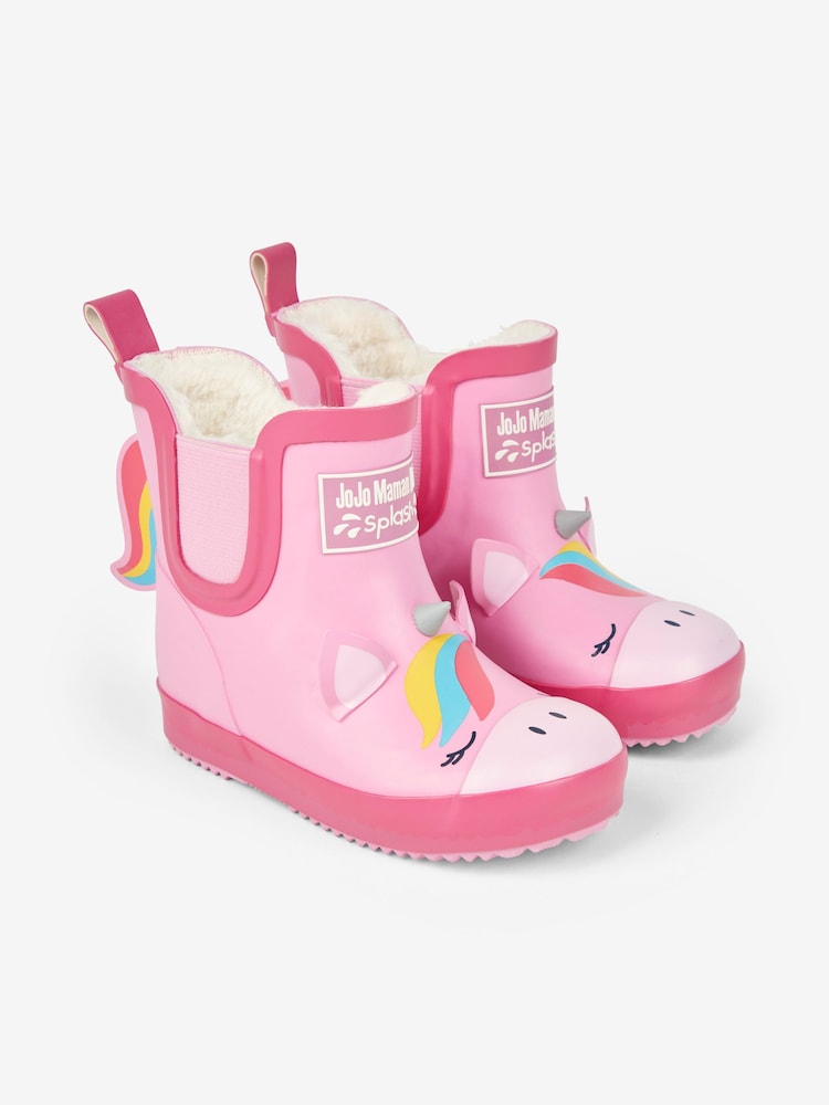 Bottes en caoutchouc JoJo Maman Bébé à doublure confortable en licorne - Image 4 of 6
