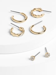 PILGRIM Gold Winny Recycled Stud Hoop Eqarrings Set - Image 1 of 3