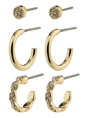PILGRIM Gold Winny Recycled Stud Hoop Eqarrings Set - Image 2 of 3
