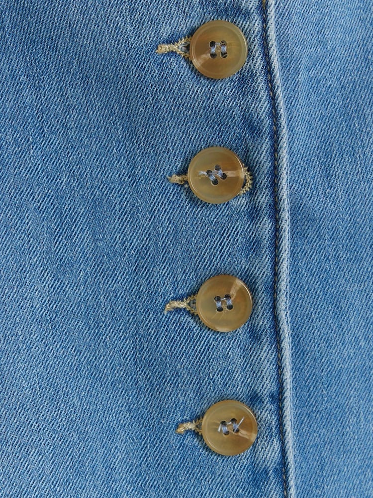 River Island Blue Denim Button Front Waistcoat - Image 5 of 5 River Island Blue Denim Button Front Waistcoat - Image 5 of 5