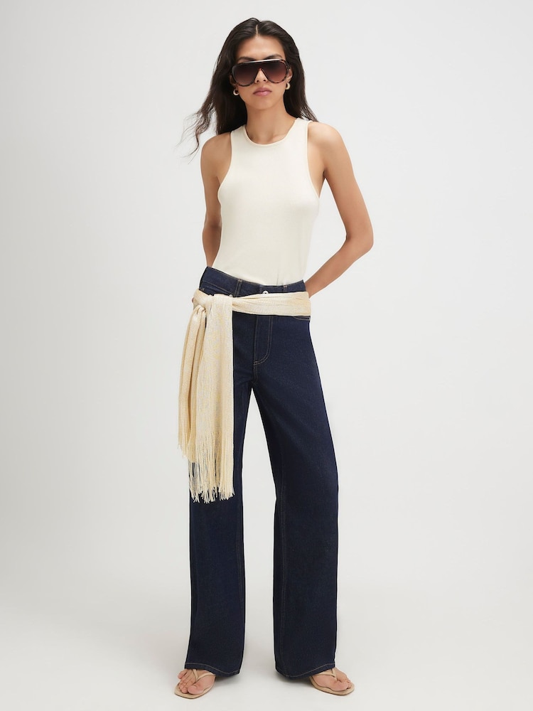 River Island Blue Relaxed Straight Jeans - Image 1 of 4