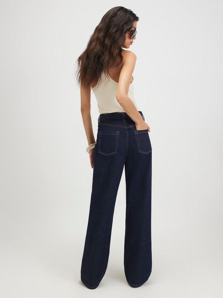 River Island Blue Relaxed Straight Jeans - Image 2 of 4