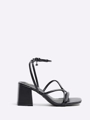 River Island Black Wide Fit Tubular Heeled Sandals - Image 2 of 5