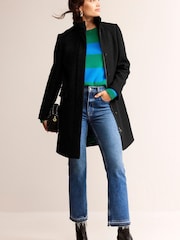 Boden Black Winchester Textured Coat - Image 1 of 6