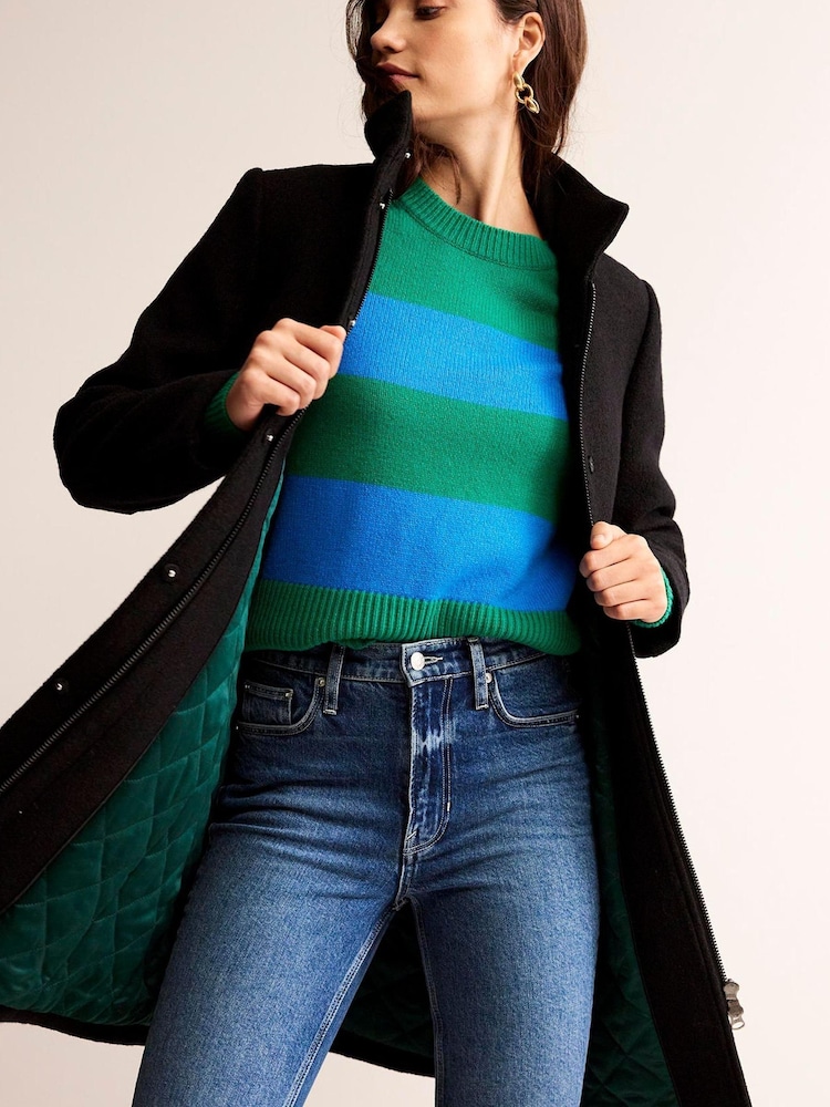 Boden Black Winchester Textured Coat - Image 2 of 6