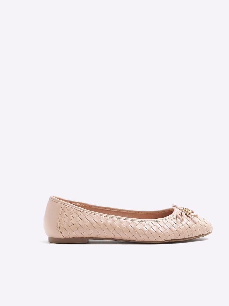 River Island Beige Bow Ballerinas - Image 1 of 4
