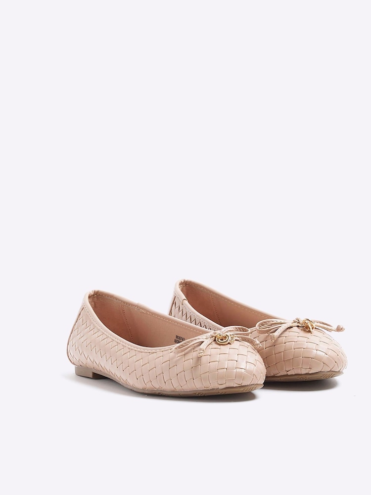 River Island Beige Bow Ballerinas - Image 2 of 4
