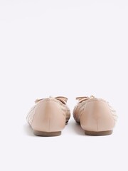 River Island Beige Bow Ballerinas - Image 3 of 4