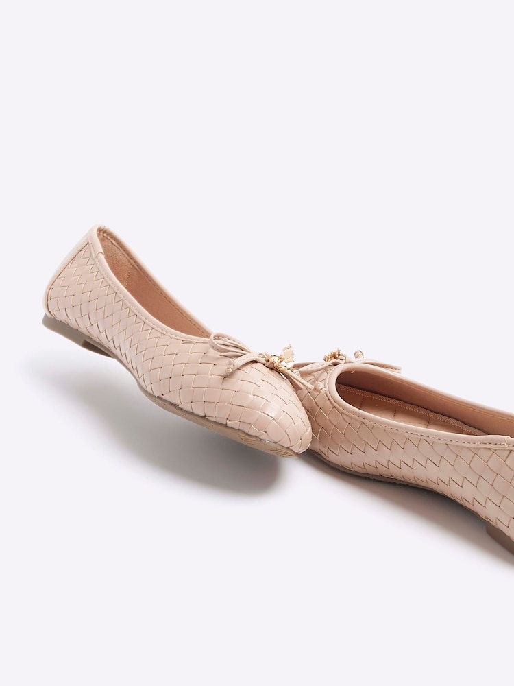 River Island Beige Bow Ballerinas - Image 4 of 4