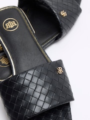 River Island Black Woven Mule Flat Sandals - Image 4 of 5