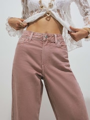 River Island Pink Relaxed Straight Jeans - Image 2 of 4