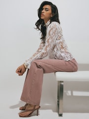 River Island Pink Relaxed Straight Jeans - Image 3 of 4