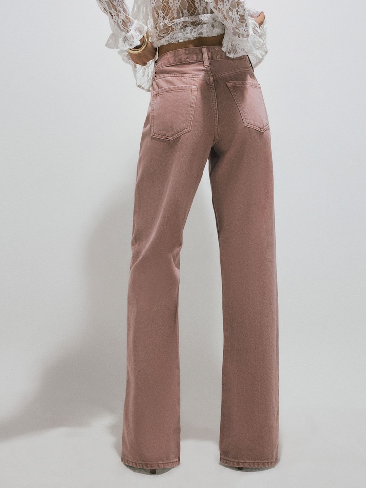 River Island Pink Relaxed Straight Jeans - Image 4 of 4 River Island Pink Relaxed Straight Jeans - Image 4 of 4