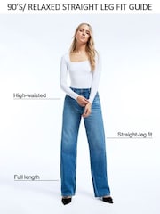 River Island Blue Sky Relaxed Straight Leg Jeans - Image 7 of 8