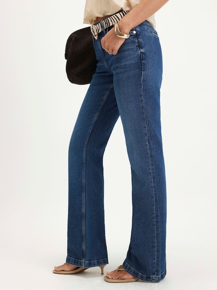 River Island Blue Back Split Seam Bootcut Jeans - Image 2 of 4