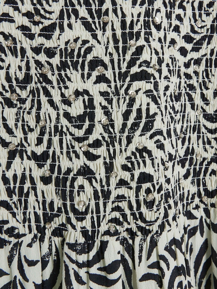 River Island Midikleid mit gesmoktem Body - Bild 3 von 3