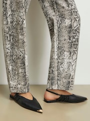 Negro - River Island Metal Point Toe Flat Shoes - Imagen 1 de 6