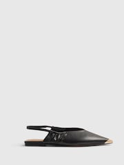 Negro - River Island Metal Point Toe Flat Shoes - Imagen 2 de 6