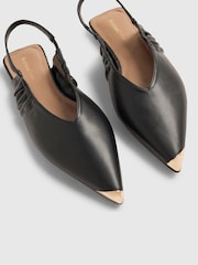 Negro - River Island Metal Point Toe Flat Shoes - Imagen 5 de 6