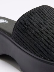 River Island Black Knitted Mule Flatform Sandals - Image 6 of 6