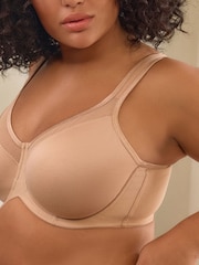 Praline Nude F-K Ultimate Support Cotton Minimiser Padded Strap Bra - Image 5 of 9