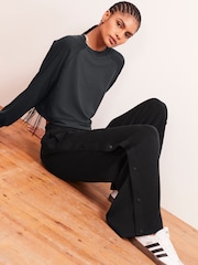 Charcoal Grey Soft Jersey Popper Side Trousers - Image 3 of 7